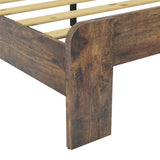 Bed Frame Queen Size, Wood Platform Bed Frame with Storage LED Light Headboard and 2 USB , Noise Free,No Box Spring Needed and Easy Assembly Tool,Large Under Bed Storage,Dark Brown