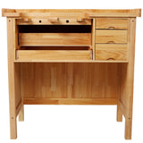 Solid Wood Jewelry Workbench - Wooden Craft Station with Practical Storage Drawers for Jewelry Making