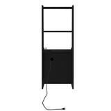 Nightstands Set of 2, with Charging Station, Smart Nightstand with Night Light, Modern Night Stand with Bookshelf, Bedside Tables with Storage Cabinet for Bedroom, Black
