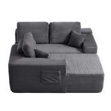 104" Cloud Sectional Sofa with L-Shape Chaise and Side Pockets , Modern Modular Design, Deep Seating, Upholstered Couch for Living Room/Bedroom, No Assembly Required (Plush Fabric), Grey, Left-facing