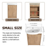 23" Freestanding Bathroom Vanity with Sink, Soft Close Doors