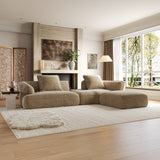 122" Modern L-Shaped Sectional Sofa with High-Density Fully Compressed Sponge and Chaise Lounge, 2-Piece Set, Fully Assembled Right Hand Facing, Deep Seating,  Perfect for Living Room, Lounge