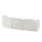 111" Modern Curved Sectional Sofa with High-Density Fully Compressed Sponge, Upholstered Deep Seat Wtih Ottoman, 3-Piece Set, Fully Assembled Right Hand Facing, Perfect for Living Room, Lounge