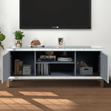 Mirrored TV Stand for 65+ inch TV,Sliver TV Console Table with Open Storage & 2 Storage Cabinets ,Diamond Shape Sparkling Mirror Doors for Living Room(59''W x 25.2''H x 15.7D)