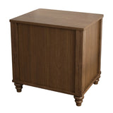 Fluted Nightstand, 21.65" Wide Side Table with 3 Drawers, Mid Century Modern Wood NightStand with Metal Handle, Wooden Bedside End Table for Bedroom, Living Room, Closet, Walnut