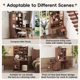 Computer Desk with 90 Degree Rotating Desktop, 43x70 Inch Office Desk with Storage Drawer and Cabinets, Gaming Desk with Shelves, Writing Desk for Study, Work Desk for Home (Old SKU:N733P279101D)