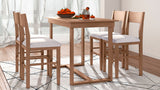 TOPMAX Farmhouse Counter Height 5-Piece Dining Table Set with 1 Rectangular Dining Table and 4 Dining Chairs for Small Places,Brown