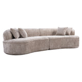 Modern Curved L-Shape Luxury Sectional Oversized Sofa: Minimalist Design, Comfy Sleeper Couch for Living Room, Apartment & Reception Spaces,No Assembly Required