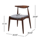 [Video] Set of 2 Rubberwood Dining Chairs with Ergonomic Backrest & Comfort Cushions, Walnut+Light Gray (same sku: 59296.00FDBEI)