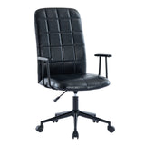 Antique black PU leather color office chair 2SETS, with armrest, high backrest,360 degree swivel , up and down adjustable gaslift,black powder coated frame,five star base, black wheels