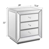 Three drawer cabinet with bead mirror finish