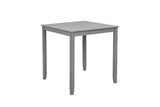 5 Piece Dining Table Set, Wooden Dining Square Table Set for 4, Counter Height Kitchen Table Set with Square Table and 4 Upholstered Chairs for Small Space, Gray