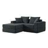 Modular Sectional Loveaeat Cloud Sofa, Boneless Couch with Non Slip Base, Cozy Sleeper Sofa for Customizable Living Spaces, Modern Modular Couch with L-Shape Chaise, Deep Seat & No Assembly