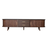 Mid-Century Modern TV Stand for 80" TV, Entertainment Center with Storage for Living Room, Bedroom, Media Console Table with 2 Drawers