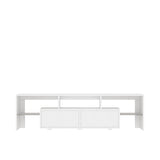 High gloss TV Stand with LED Lights for TVs up to 65'', Modern TV Console with Storage Cabinets for Living Room