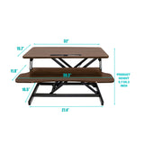 32 Inch Desk Converter, Height Adjustable Sit to Stand Riser, Dual Monitor and Laptop Workstation with Wide Keyboard Tray, Standing Computer Desk, WHITE