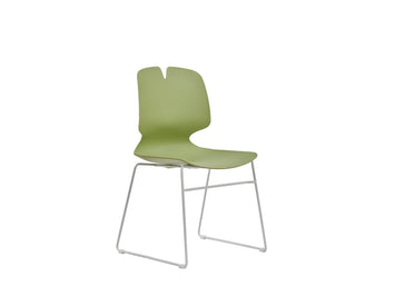Modern stacking office chair set of 4, green, made of polypropylene, supports 180 kg