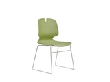 Modern stacking office chair set of 4, green, made of polypropylene, supports 180 kg