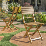 Outdoor Acacia Wood Folding Dining Chair (Set of 2),Natural