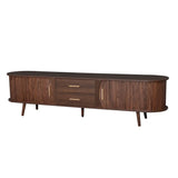 Mid-Century Modern TV Stand for 80" TV, Entertainment Center with Storage for Living Room, Bedroom, Media Console Table with 2 Drawers
