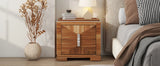 Mid-Century Modern Nightstand, 2 Drawers Wide Sofa Side Table,Wood Diamond Shaped End Table with Storage,Closet with Heavy Duty Base,Small Bedside Table for Bedroom,Living Room,Entrance, Light Brown