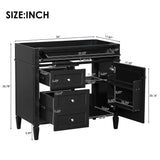 36'' Bathroom Vanity with Top Sink, Modern Bathroom Storage Cabinet with 2 Drawers and a Tip-out Drawer, Single Sink Bathroom Vanity