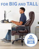 600LBS Large Heavy Duty Office Chair,Big and Tall Office Chair for Heavy People, High Back Executive Desk Chair with Pocket Spring Cushion, Desk Chair with Quiet Rubber Wheel