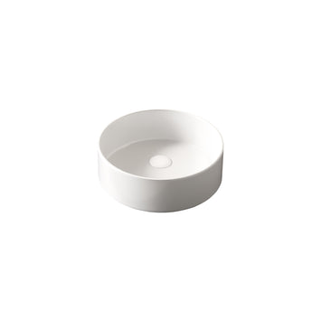 14'' Bathroom Sink, Round Vessel Ceramic Basin without Faucet, NO Cabinet, White