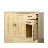 Modern Wood Buffet Sideboard with 2 doors&1 Storage and 2drawers -Entryway Serving Storage Cabinet Doors-Dining Room Console, 43.3 Inch, Oak