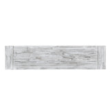 Light Grey Sandblast Finish Acacia Wood Dining Bench with Black Rustic Metal Finish Frame