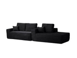 104" Cloud Sectional Sofa with L-Shape Chaise and Side Pockets , Modern Modular Design, Deep Seating, Upholstered Couch for Living Room/Bedroom, No Assembly Required (Plush Fabric), Black,Right