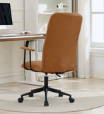 Antique brown PU leather color office chair 2 SETS, with armrest, high backrest, 360 degree swivel , up and down adjustable gaslift,black powder coated frame,five star base, black wheels