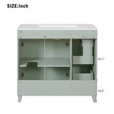 36" Bathroom Vanity with Ceramic Sink, Standard and Double-Layer Drawers, Soft Close Doors, Adjustable Shelves, Modern Storage Cabinet for Small and Medium Bathrooms