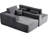 104" Cloud Sectional Sofa with L-Shape Chaise and Side Pockets , Modern Modular Design, Deep Seating, Upholstered Couch for Living Room/Bedroom, No Assembly Required (Plush Fabric), Grey, Left-facing