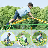 12ft Geometric Dome Climber Play Center, Kids Climbing Dome Tower with Hammock, Rust & UV Resistant Steel Supporting 1000 LBS