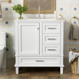 30" Bathroom Vanity , Modern Bathroom Cabinet with Sink Combo Set, Bathroom Storage Cabinet with a Soft Closing Door and 3 Drawers, Solid Wood Frame(Black)