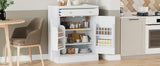 [Assembly Video Provided] TOPMAX Modern Freestanding Kitchen Pantry,Buffet Food Storage, Coffee Bar Cabinet with Drawer, 2 Adjustable Shelves and 2 Door Shelves for Dining, Kitchen, White