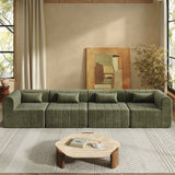 145.5 Inch Modular Full-Compressed Sectional Sofa, Espresso Polyester Upholstered Modular Sofa with 4 Pieces, Compressed Sponge Modular Couch for Living Room