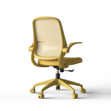 Ergonomic Color Office Chair 500lb (About 226.8kg), Home Office, Mesh Back, Integrated Molded Foam, Comfortable Sitting, Flipping Armrest, Fireproof, Rotating, Lifting Multifunctional Chair (Yellow)