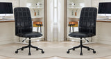 Antique black PU leather color office chair 2SETS, with armrest, high backrest,360 degree swivel , up and down adjustable gaslift,black powder coated frame,five star base, black wheels