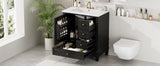 30" Bathroom Vanity with Sink, One Door with Shelf and Three Drawers, Soft Close Door, Black