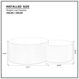 White Nesting table set of 2, Handcraft Relief MDF Coffee Table for Living Room/Office/Leisure Area(Same Sku:W876P271185)