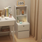 Nightstand with Charging Station, Smart Nightstand with Night Light, Modern Night Stand with Bookshelf, Bedside Tables with Storage Cabinet for Bedroom, White