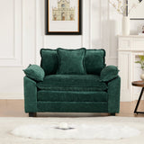 Cloud Sofa Single Seat (Ottoman is not included), Modern Sectional Couch, for Living Room Bedroom and Apartment, Comfy Double Layer Upholstered Seat Cushion, Breathable Chenille Fabric, Green,SW5041GN