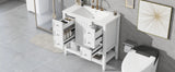36" Bathroom Vanity with Sink, One Cabinet and Three Drawers, Solid Wood and MDF Board, White (Old Sku:SY999505AAK-6)