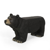 MGO BEAR BENCH, Concrete Outdoor Bench, Outdoor Bench, Matte Black + Black