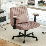 Modern Linen Blue Criss Cross Armrest Office Chair - Product Details