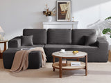 104" Cloud Sectional Sofa with L-Shape Chaise and Side Pockets , Modern Modular Design, Deep Seating, Upholstered Couch for Living Room/Bedroom, No Assembly Required (Plush Fabric), Grey, Left-facing