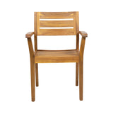 STAMFORD Dining Chairs Set of 2,Acacia Wood Patio Armchair,for Backyard, Poolside, Garden,Teak