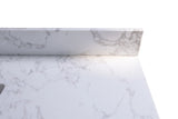Montary 37inch bathroom vanity top stone carrara white new style tops with rectangle undermount ceramic sink  and back splash with 3 faucet hole  for bathrom cabinet